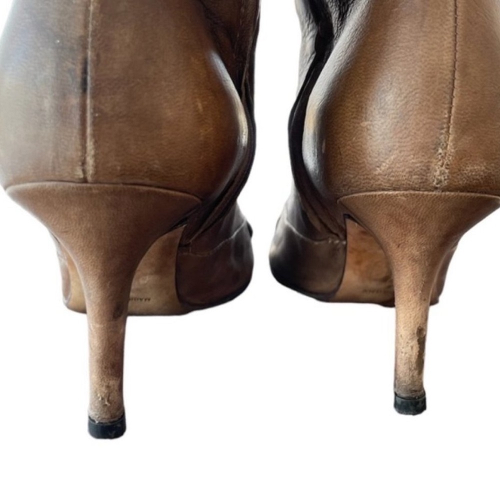 Vintage CHRISTIAN DIOR Tall Brown Leather Horsebit Boots - Picture 6 of 11